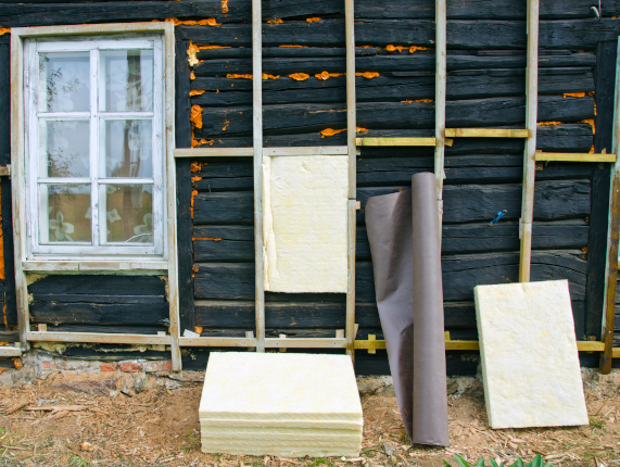 old house insulation with mineral rock wool